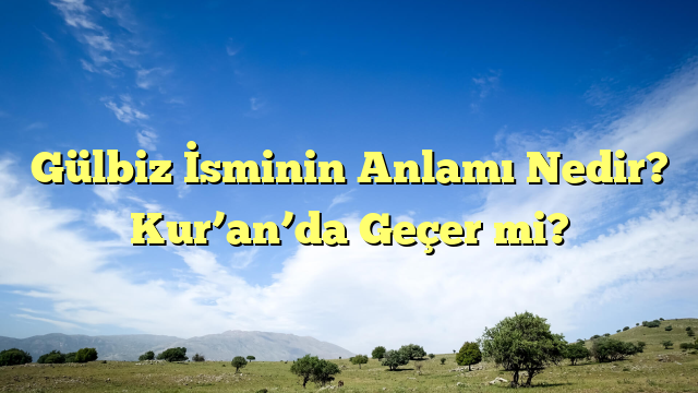 Gülbiz İsminin Anlamı Nedir?  Kur’an’da Geçer mi?